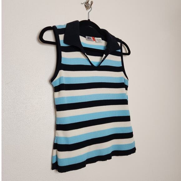 Vintage y2k Collegiate Prep Sleeveless Polo Tank Top Ribbed Office Arizona Large - Picture 2 of 7